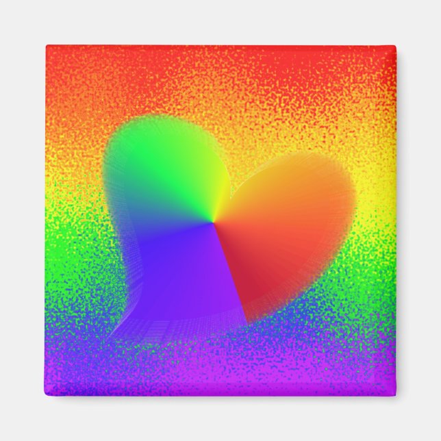 Imán Corazón Arcoíris (Frente)