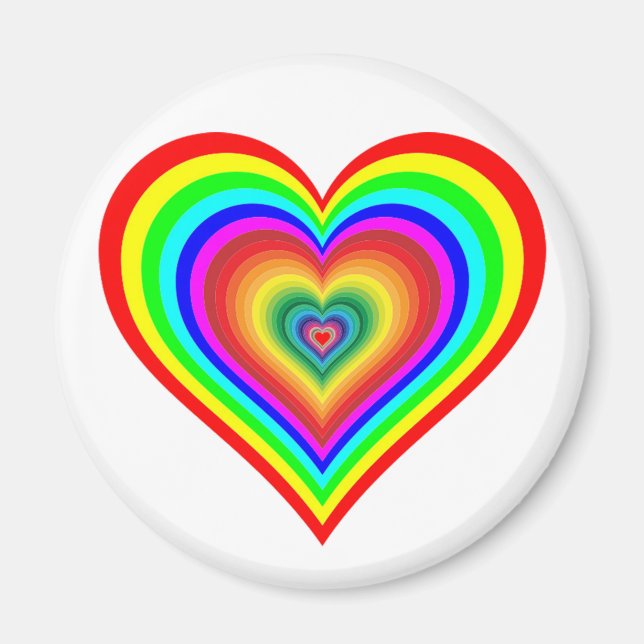 Imán Corazón arcoiris (Frente)