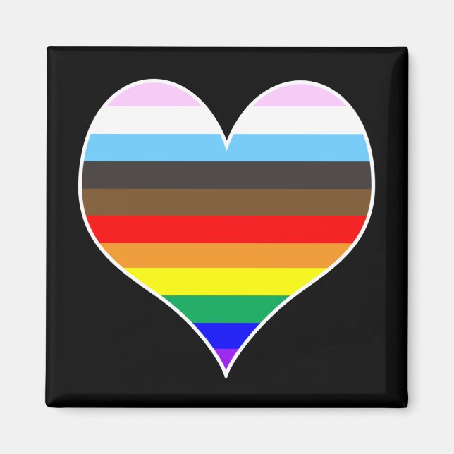 Imán Corazón arcoiris (Frente)