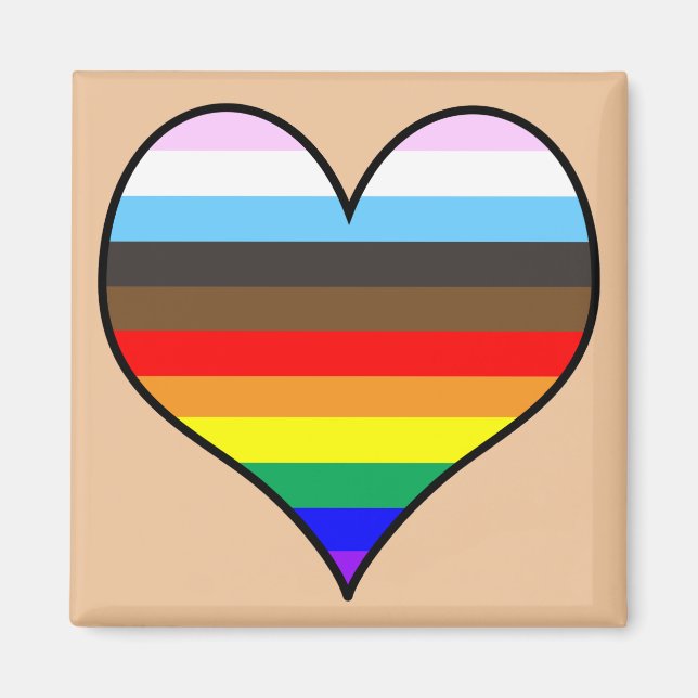 Imán Corazón arcoiris (Frente)
