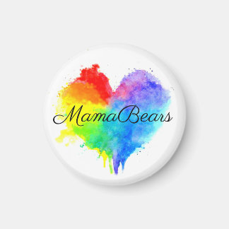 Imán Corazón arcoiris con nombre de grupo