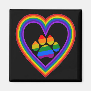 Imán Corazón arcoiris magnético con pata