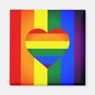 Imán Corazón arcoiris y orgullo Bandera Arcoiris/comuni