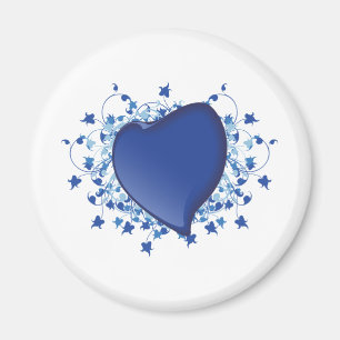 Imán Corazón azul