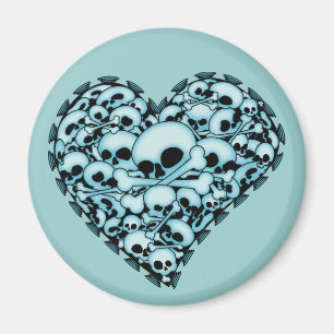Imán Corazón azul del cráneo