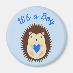 Imán Corazón Azul Niño Erizo Personalizado