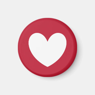 Imán Corazón blanco en rojo
