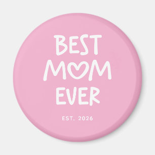 Imán Corazón caprichoso rosa y blanco Mejor mamá jamás 
