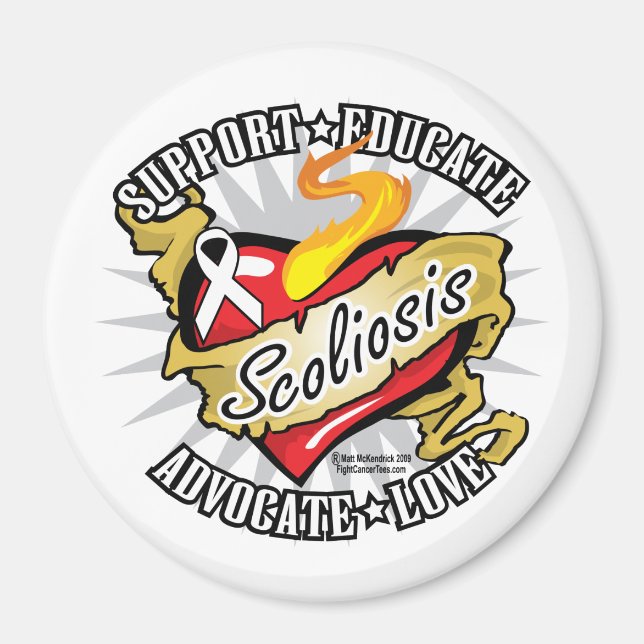 Imán Corazón Clásico de Scoliosis (Frente)