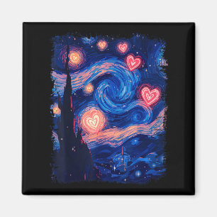 Imán Corazón coincidente de la noche estrellada de Van 