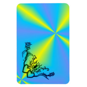 Imán Corazón con flor y mariposa