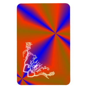 Imán Corazón con flor y mariposa