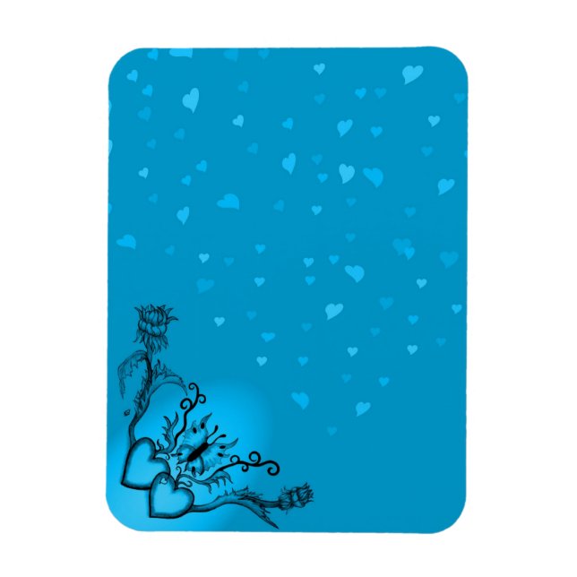 Imán Corazón con flor y mariposa (Vertical)