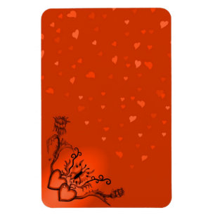 Imán Corazón con flor y mariposa