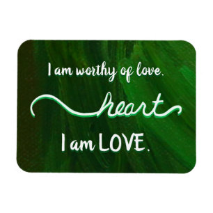 Imán "Corazón" Corazón Verde Chakra Palabras de Amor