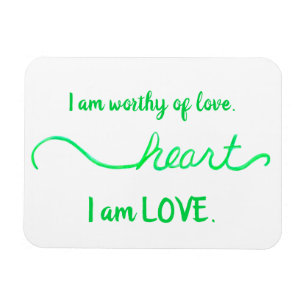 Imán "Corazón" Corazón Verde Chakra Palabras de Amor Ma