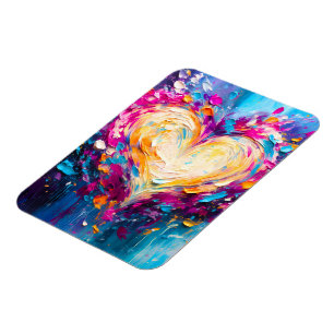 Imán Corazón de Amor Abstracto Moderno Colorido