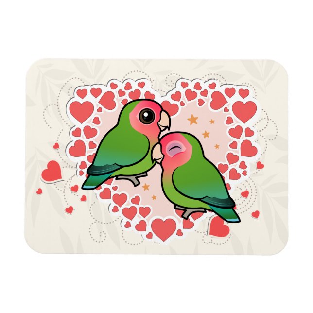 Imán Corazón de amor de Lovebird (Horizontal)