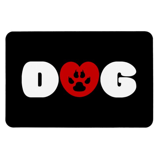 Imán Corazón de amor de perro (Horizontal)