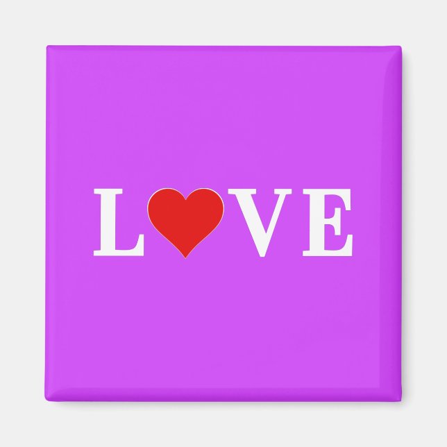 Imán Corazón de amor morado elegante estilo (Frente)