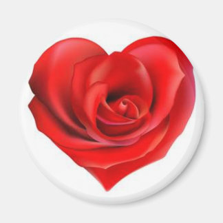 Imán Corazón de amor Rosa