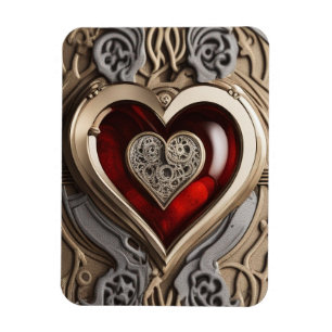 Imán Corazón de Amor Steampunk Atemporal