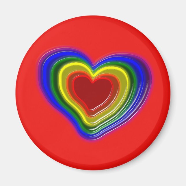 Imán corazón de arcoíris encantador (Frente)