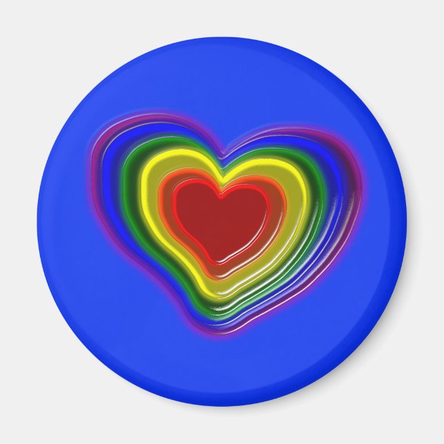 Imán corazón de arcoíris encantador (Frente)
