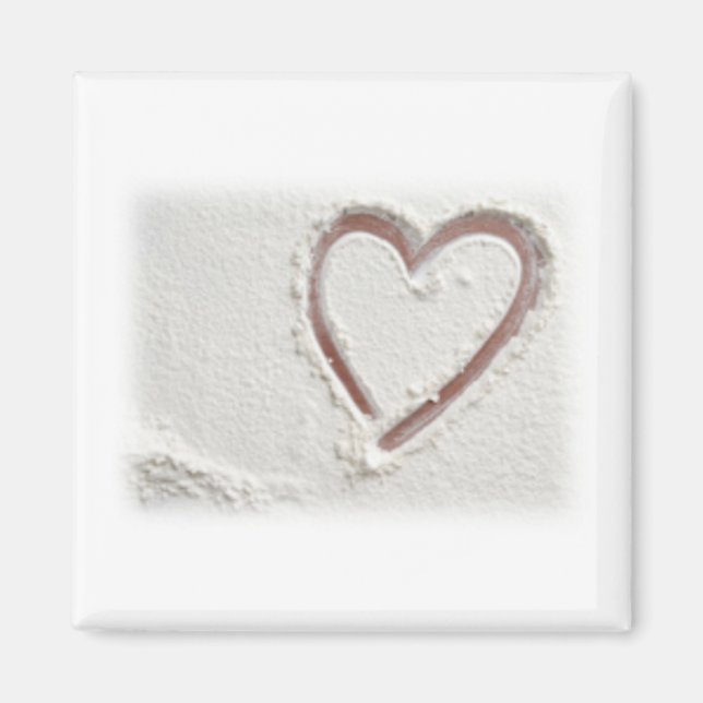 Imán Corazón de arena de playa (Frente)