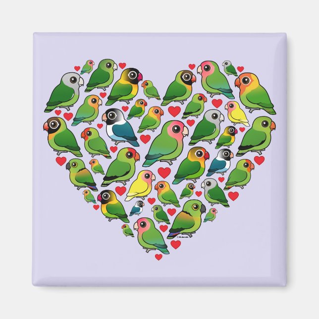 Imán Corazón de aves amorosas (Frente)