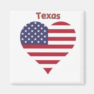 Imán Corazón de Bandera Americana de Texas