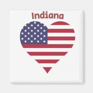 Imán Corazón de Bandera Americana Indiana