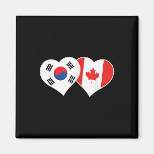 Imán Corazón de bandera coreana canadiense para Corea d