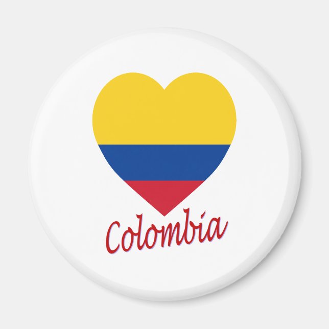 Imán Corazón de bandera de Colombia (Frente)