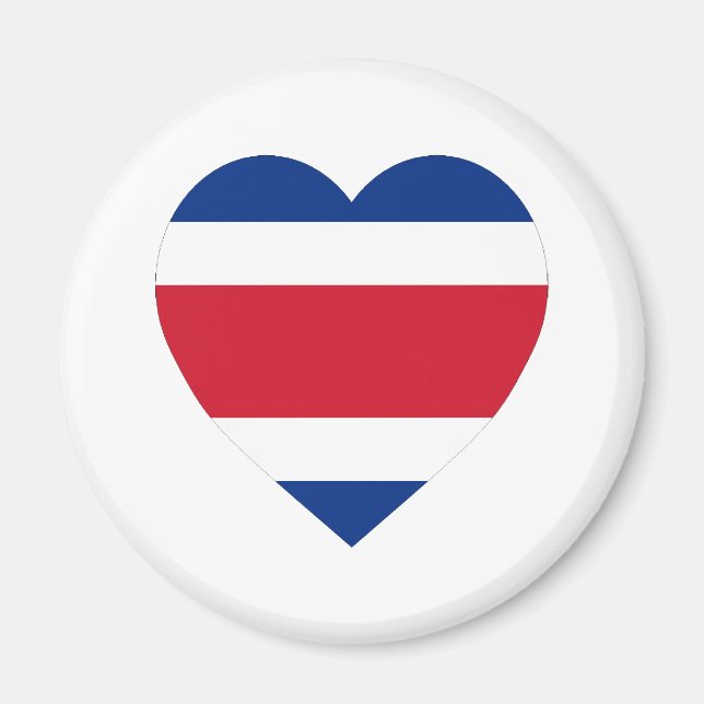 Imán Corazón de bandera de Costa Rica (Frente)