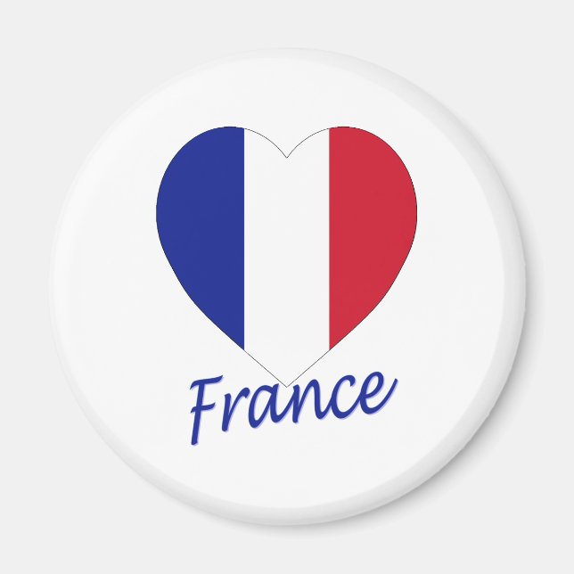 Imán Corazón de bandera de Francia (Frente)