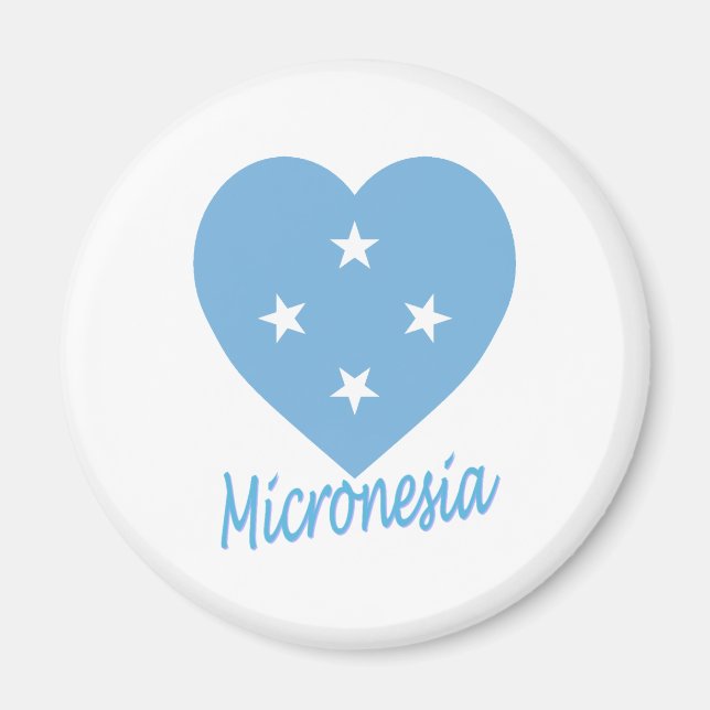 Imán Corazón de bandera de Micronesia (Frente)