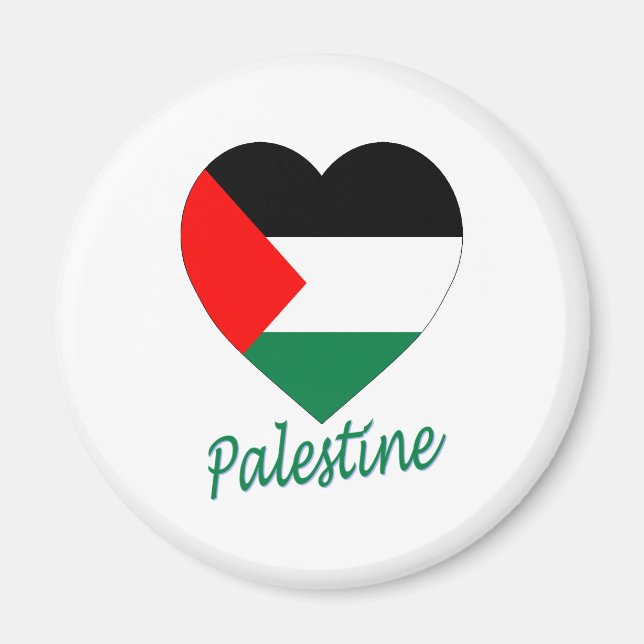 Imán Corazón de bandera de Palestina (Frente)