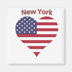 Imán Corazón de bandera estadounidense de Nueva York