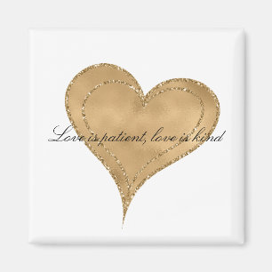 Imán Corazón de brillo Glam Gold