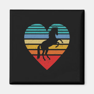 Imán Corazón de caballo retro amor animal