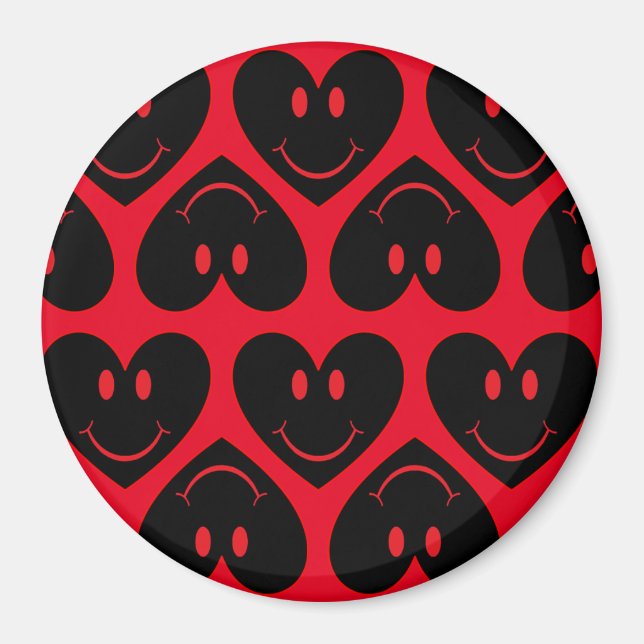 Imán Corazón de cara feliz (Frente)