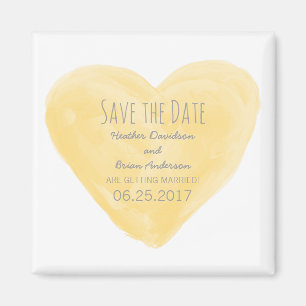 Imán Corazón de color de agua amarillo para salvar el i