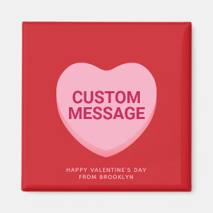Imán Corazón de conversación de personalizado rosa rojo