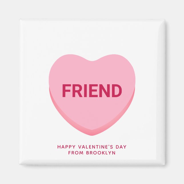 Imán Corazón de conversación rosa amigo Valentine keeps (Frente)