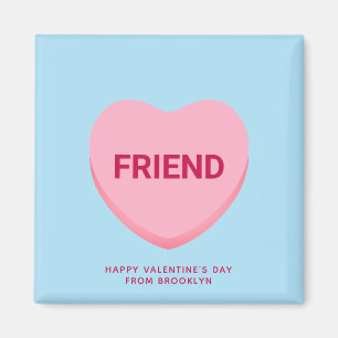 Imán Corazón de conversación rosa azul amigo de Valenti