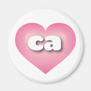 Imán Corazón de desvanecimiento rosa de California - Am
