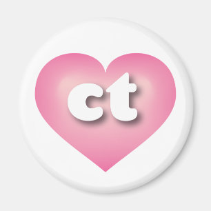 Imán Corazón de desvanecimiento rosa de Connecticut - M