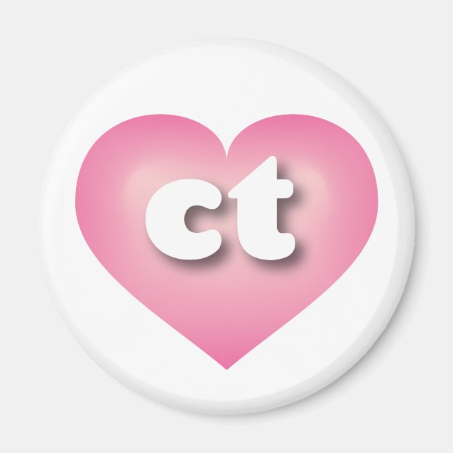 Imán Corazón de desvanecimiento rosa de Connecticut - M (Frente)