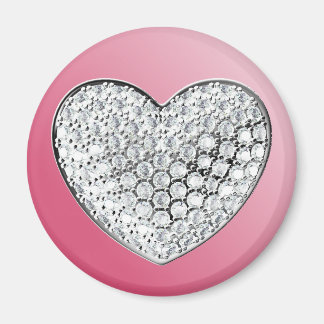 Imán Corazón de diamante en rosa